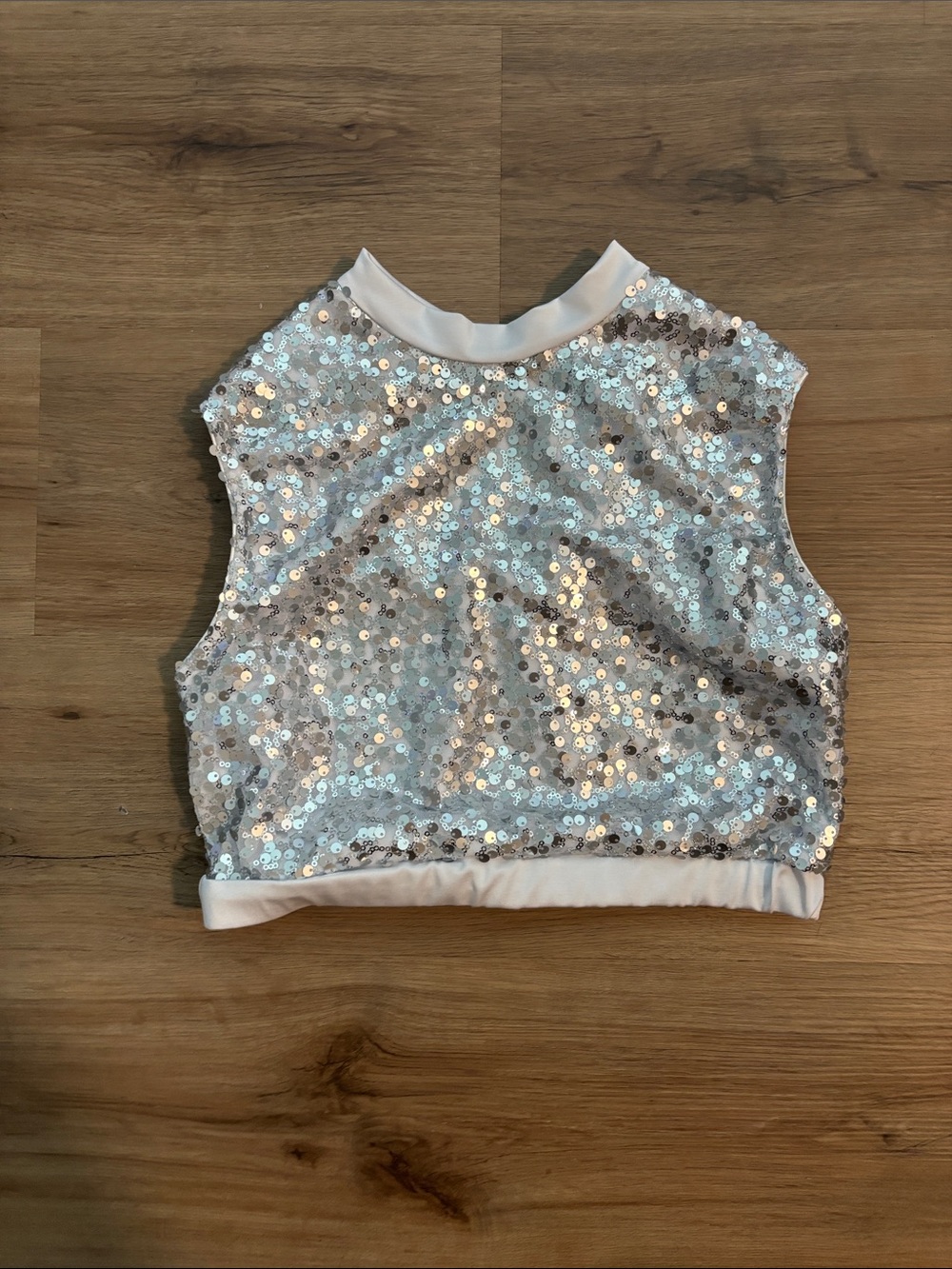 Silver Sequin Dance Crop Top